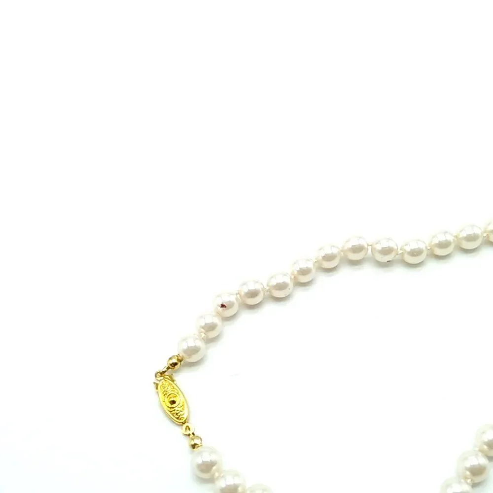 Single Strand Faux Pearl Bib Necklace 22